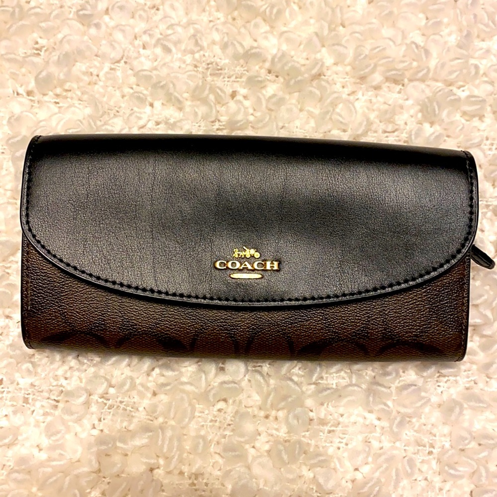 Coach brown and black wallet